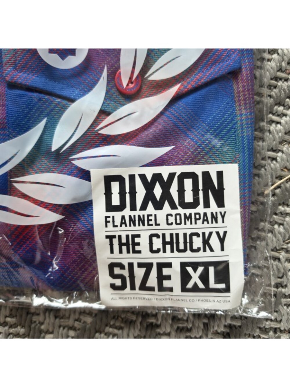 Dixxon Flannel Shirt CHUCKY Mens Size XL Blue Red Plaid Horror Series Halloween - Picture 2 of 3